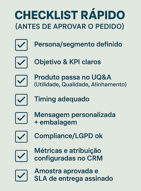 checklist brinde certo
